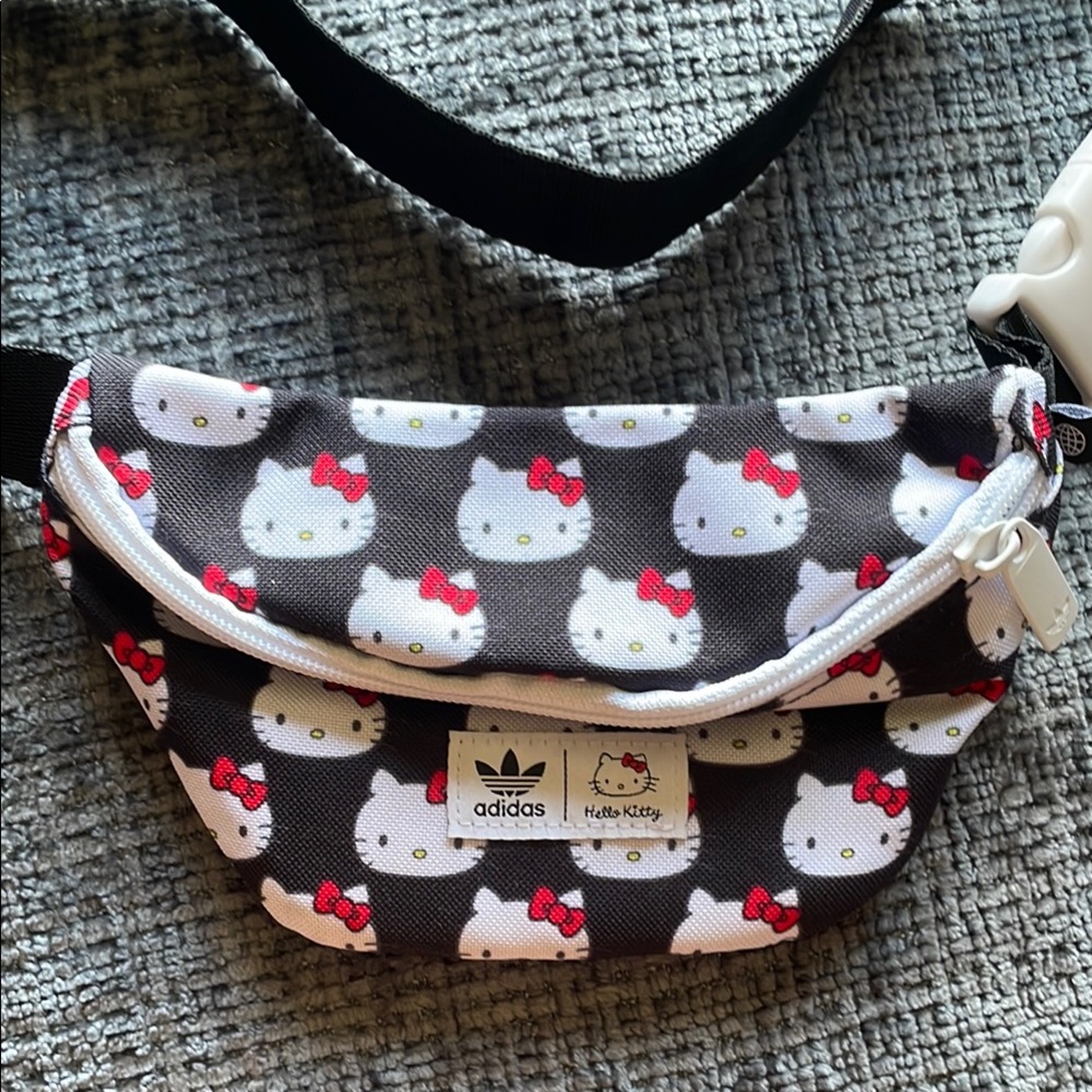 Adidas Black and Red Bag with Hello Kitty Design